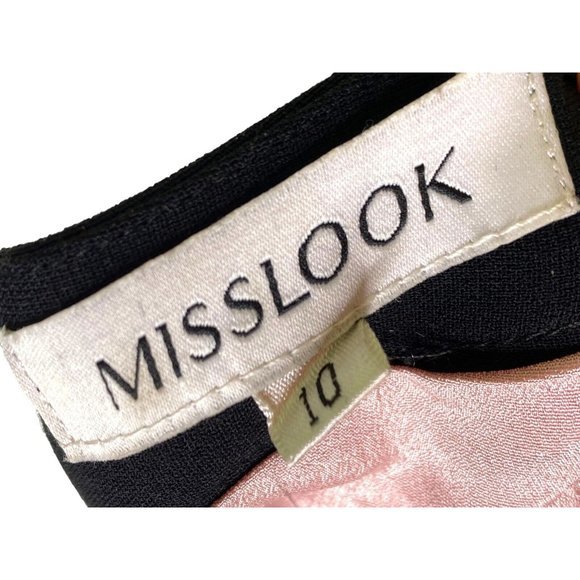 Misslook Pink Shift Dress size 10 Wrap Lined MIDI Business Retro‎ - Picture 8 of 10